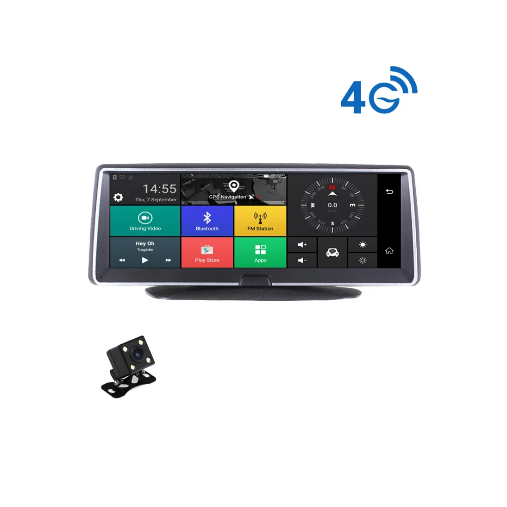 
4G Hidden WIFI Car Black Box Shenzhen Factory 8inch HD GPS 2K Dual Dash Cam Original DVR Night Vision Camera 