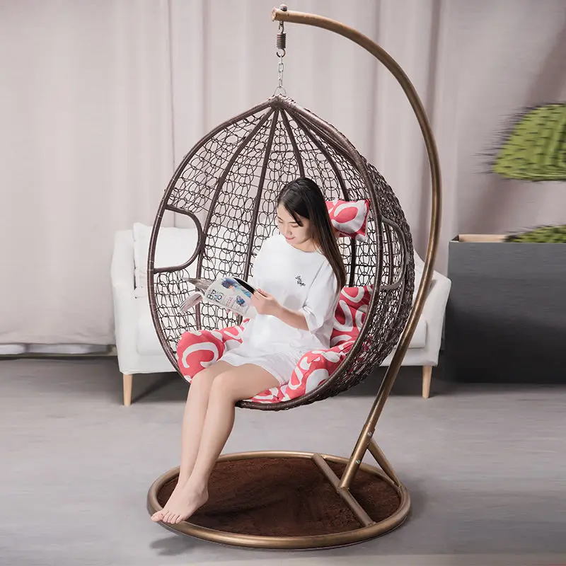 Water drop shaped rattan swing egg chair style pe wicker hanging chair egg chair outdoor patio furniture hammock rattan