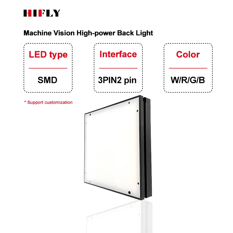 HIFLY on SALE R G B White LED 50*50mm Machine Vision Back Light for Industrial Cameras