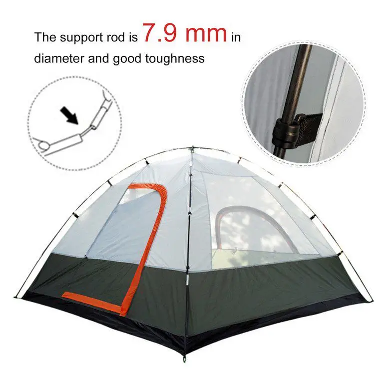 
Tent waterproof camping hiking polyester oxford cloth dual layers tent 4 people TC 