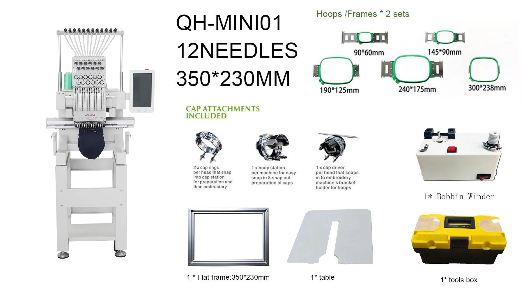 high speed computerized embroidery machine MINI  flat embroidery computer machine for sale