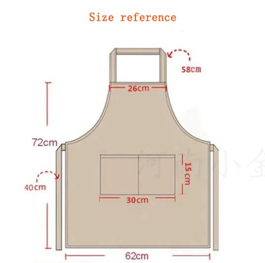 Wholesale Custom Logo Cotton Polyester Waterproof Chef Cooking Aprons For Cafe Restaurants Kitchen Apron