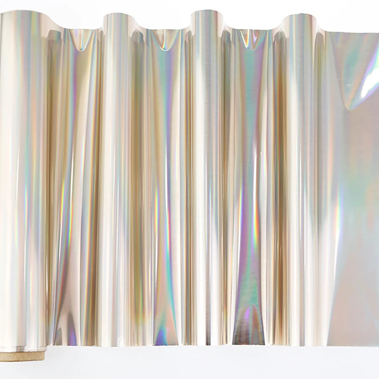 S013 Pale Gold Plain Holographic Laser Foil PET Material Heat Transfer Printing Paper Textile Leather Fabric Hot Stamping Foil