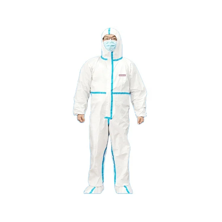 
flame retardant coveralls medical protection disposable suit EN14126 AAMI L3 medical waterproof PPE 