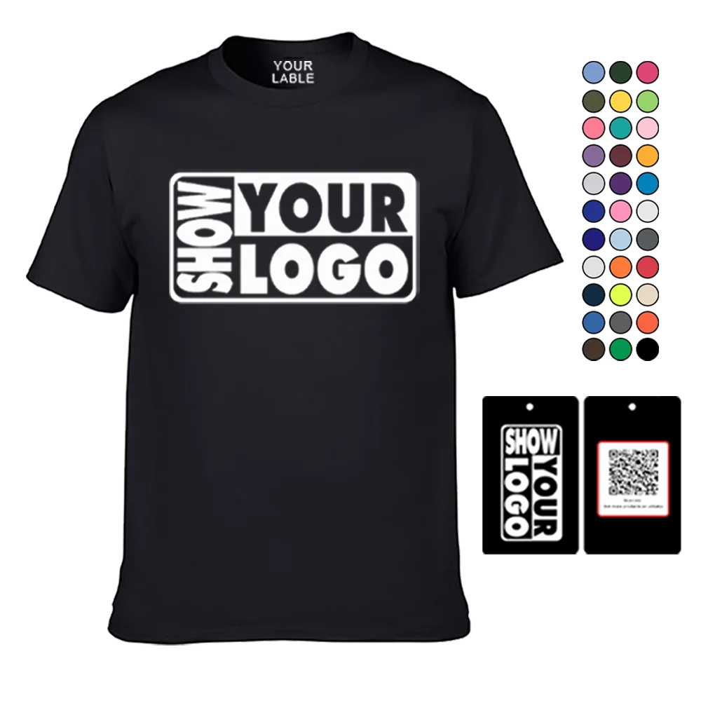 CB04-76000 Custom Print Free labels print and hang tags offer  100% cotton Breathable and Fashion T shirt for Men