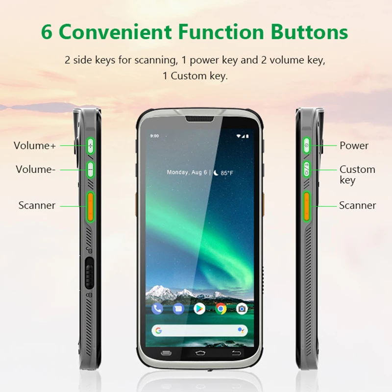 Geshem Factory Rugged Android Handheld Mobile Terminal Pda with 1D 2D QR Barcode Scanner