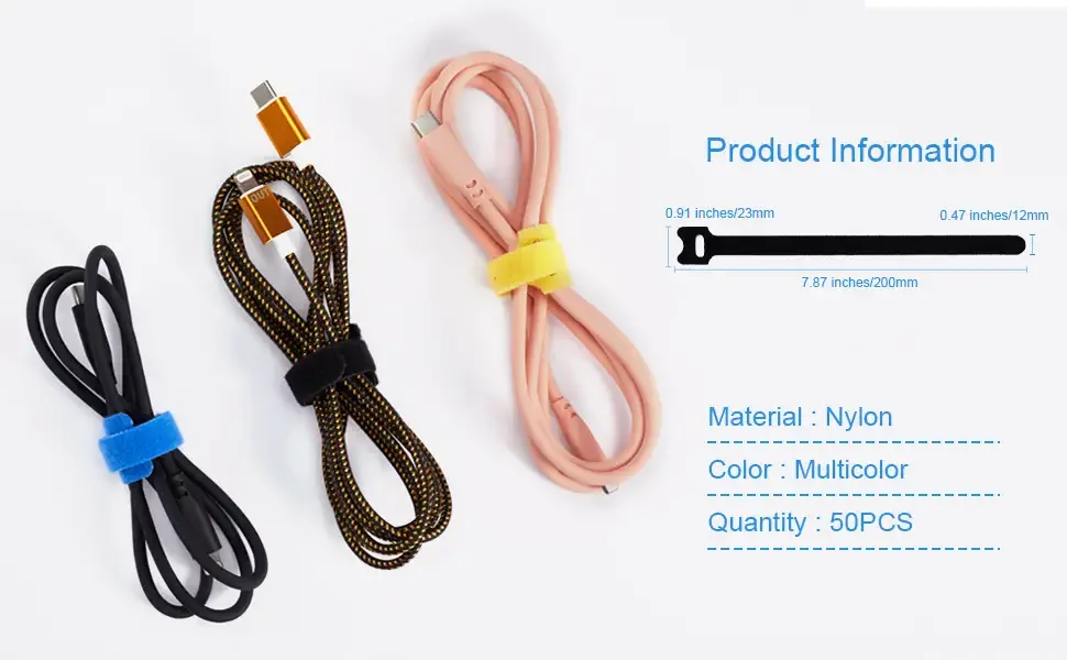 Nylon Hook And Loop Cable Tie Thin Heavy Duty Velcroes Back To Back Self Adhesive Double Side Tape