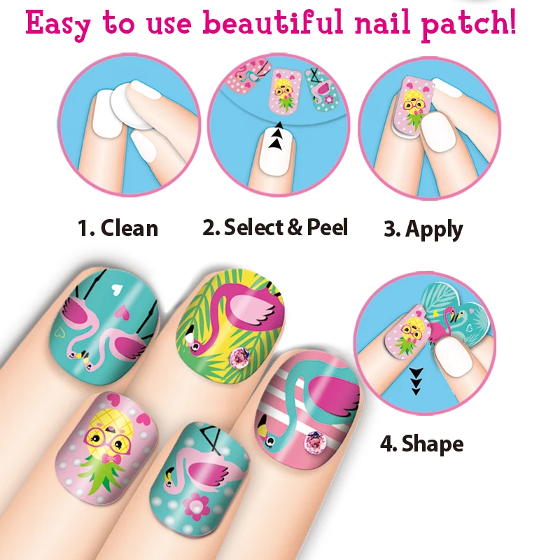 2023 Children makeup  Pretend Makeup for Girls DIY ring  kits Bling Bling press on  Nail