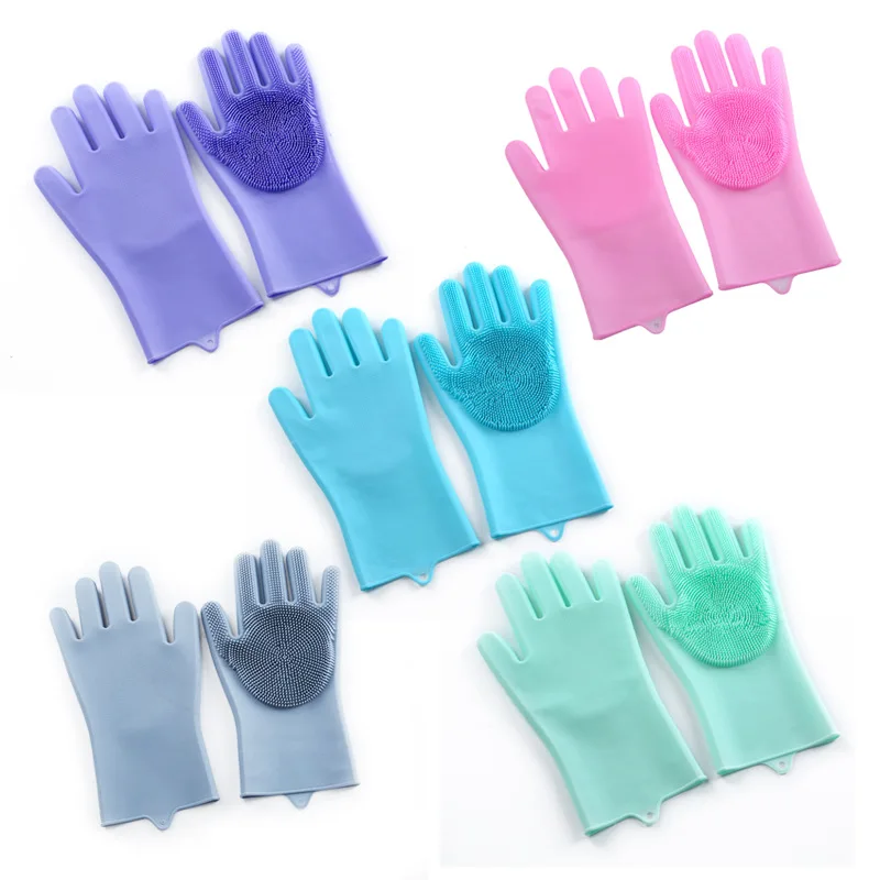 Magic Dishwashing Gloves Housework Cleaning Non-slip Durable Kitchen Dishwashing Household Waterproof Latex Gloves