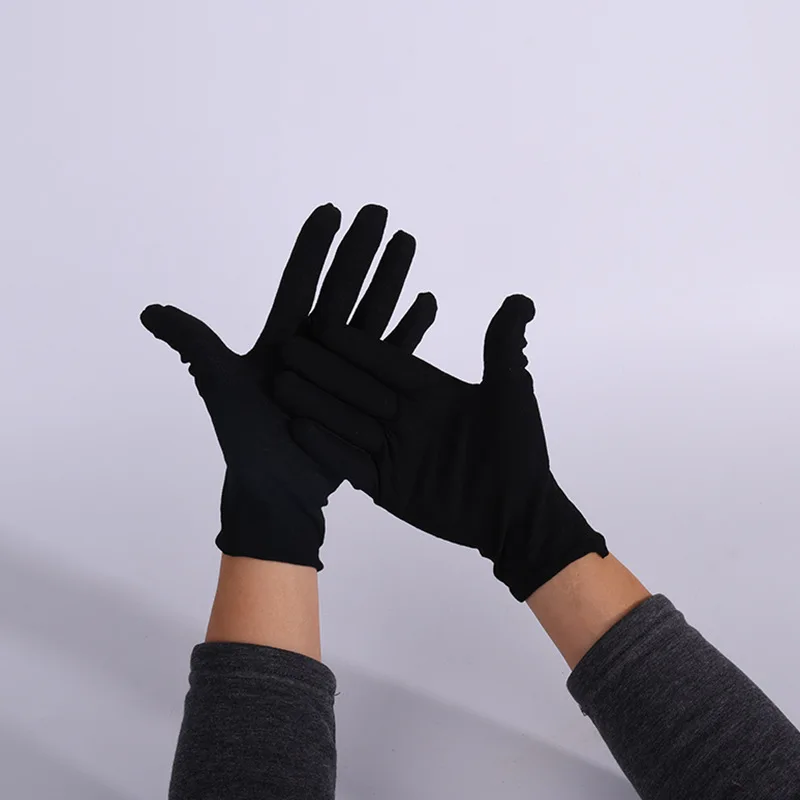 Premium black and white breathable polishing luxury jewelry display Cleaning handglove
