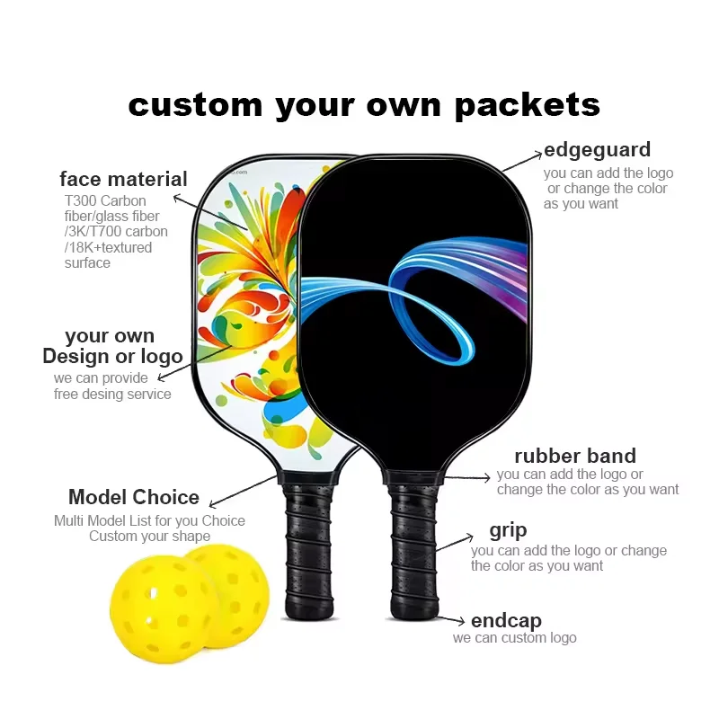 High Quality USAPA Approved Pickle Ball Paddle OEM PP Honeycomb Core t700 Carbon Fiber Pickleball Paddles
