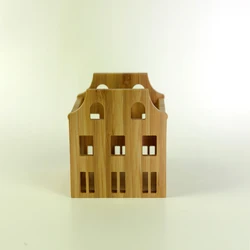 creative fancy modern recyclced  bamboo wood desk organizer