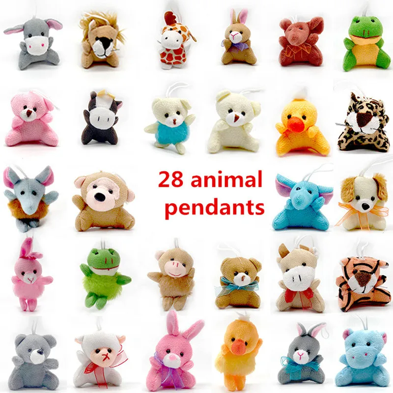 2021 Cute Mini Claw Machine Bear Plush Doll Key Chain Toys Kawaii Rabbits Bag Pendant Plushies Toy Key Ring Dolls
