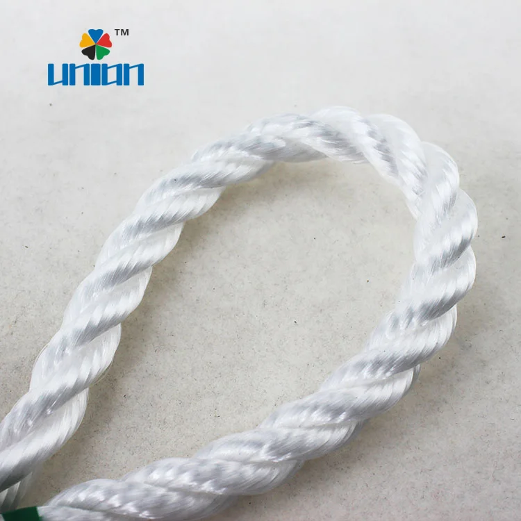 High quality 12mm white 3 strand twisted nylon rope for dock line