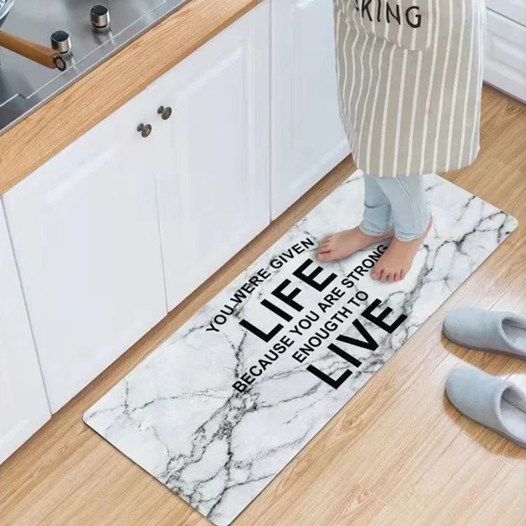Waterproof Heat Resistant Anti Fatigue PVC Foam Geometric Kitchen Floor Mats