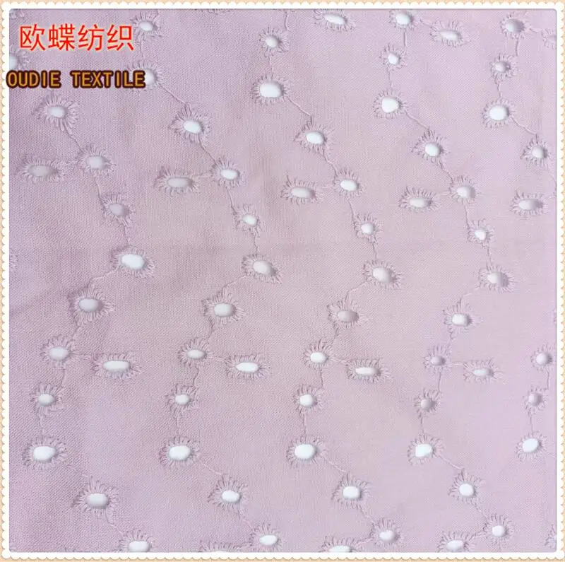 Chinese factories wholesale sell 100% cotton hollow out flower lace cotton embroidered fabric at a low price