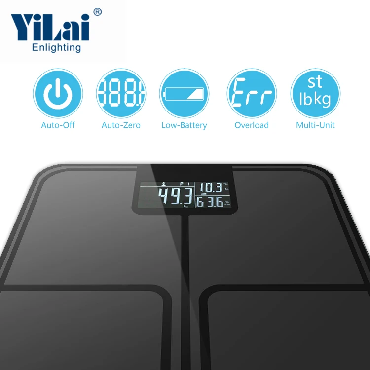 180kg ITO glass body analyzer with fat measurement sensor professional body fat measurement digital multifunction body fat scale