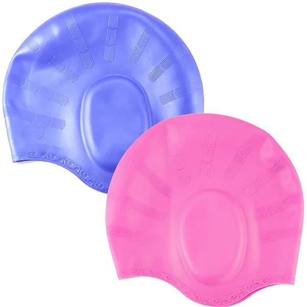 High quality nude silicone custom silicone swimming cap with ear protection