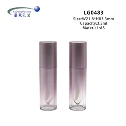 2022 wholesale 3ml gradient frosted lip gloss tubes with wands custom logo