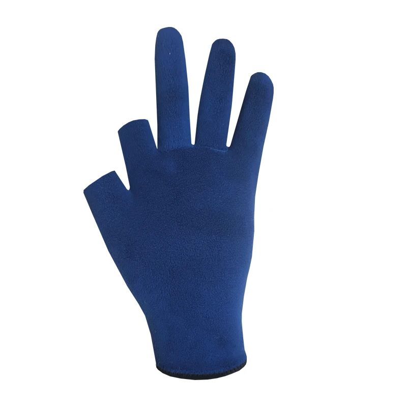 DSB502 -  Daily Sports Gloves with Blue Velvet Palm -Spandex Two Half Fingers,guantes de moto