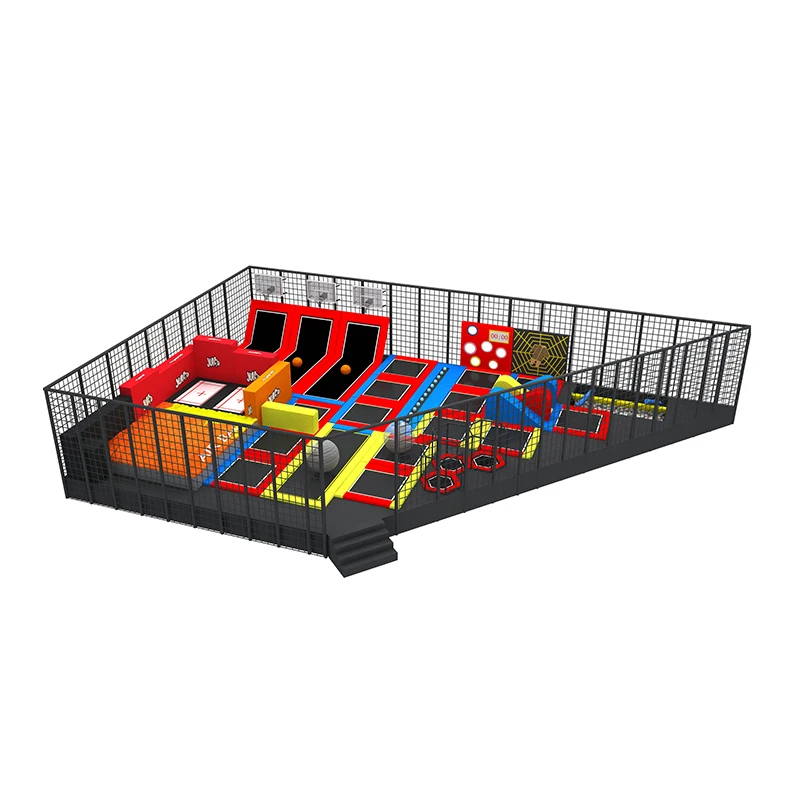 Custom Size Outdoor Used Amusement Playground Galvanized Pipe Jumping Trampoline Park For Sale