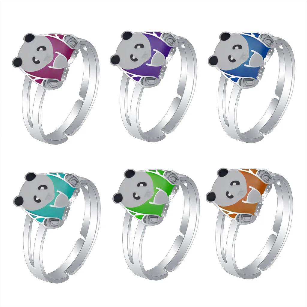 temperature sensor ring temperature control color change women children ring animal metal children rings