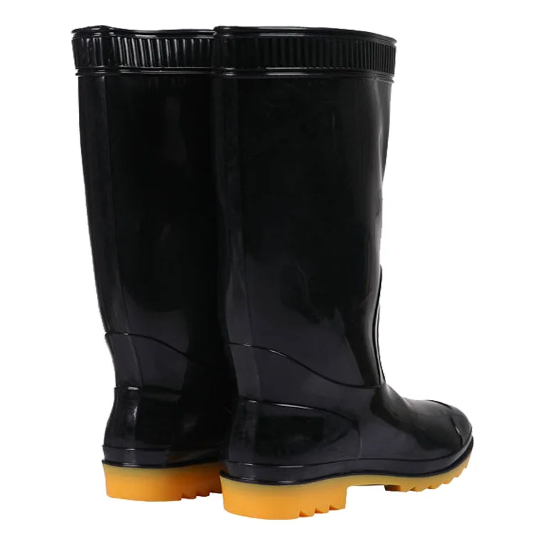 high quality black color garden PVC plastic bootswater proof hunting garden rain boots fishing shoes for daily wearing