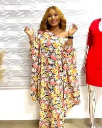 2022 Islamic clothing fashion flower wedding dress casual long women African abaya kaftan style robe multiple color