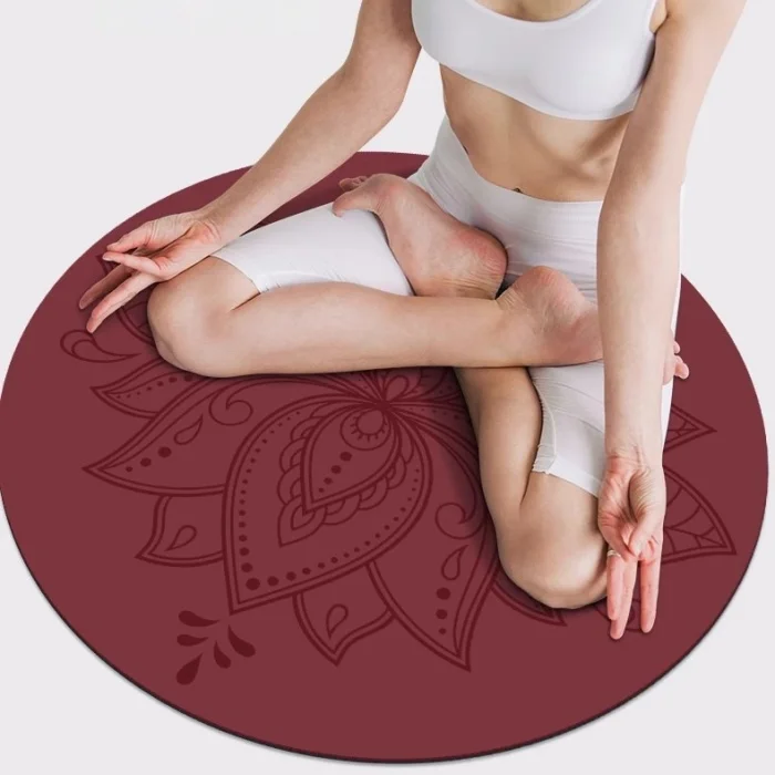 Небольшой размер круглый коврик для йоги натуральный резиновый нескользящий мини-портативный медитации на руках