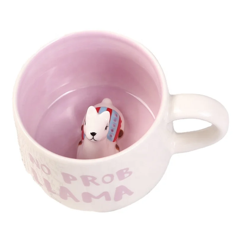 3D Coffee Mug Ceramics Figurine Mug Cute Animal Inside Cup Cartoon Customization Travel Mugs American Style Hand Painting Glossy