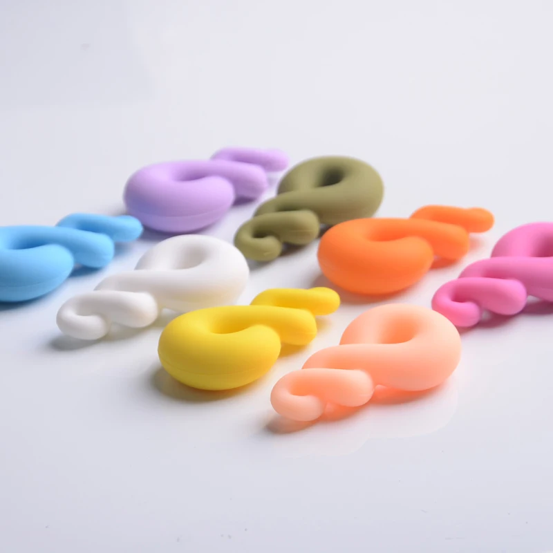 
Wholesale Food Grade Silicone Teething Necklace 8 Shaped Pendant Baby Teether 