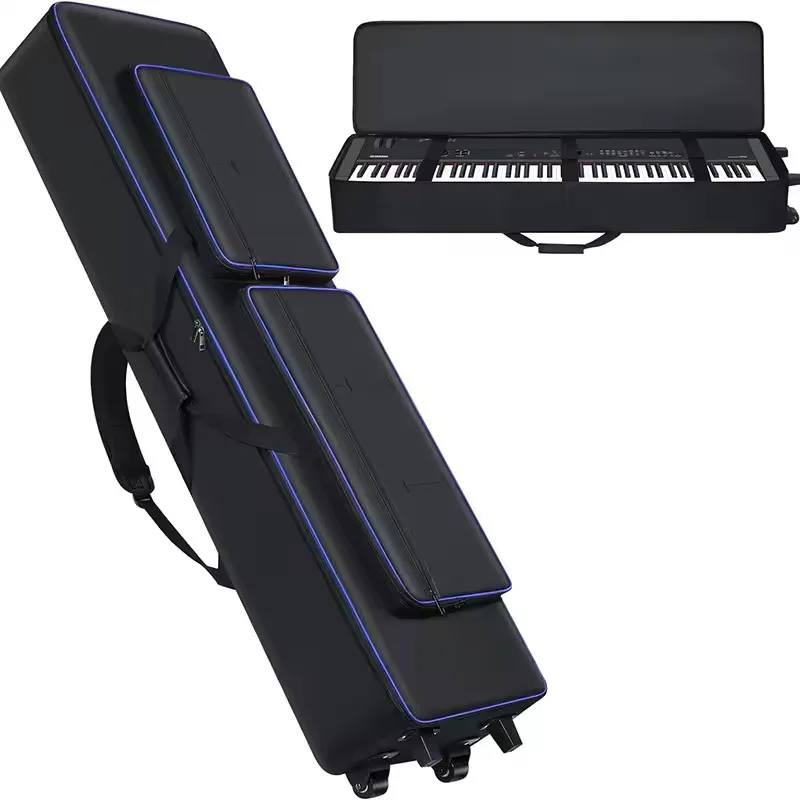 Waterproof Electronic Piano Bags 10mm foam Padded Musical Instrument Padded 88 Key Keyboard Case with Wheels Piano Keyboard Bag