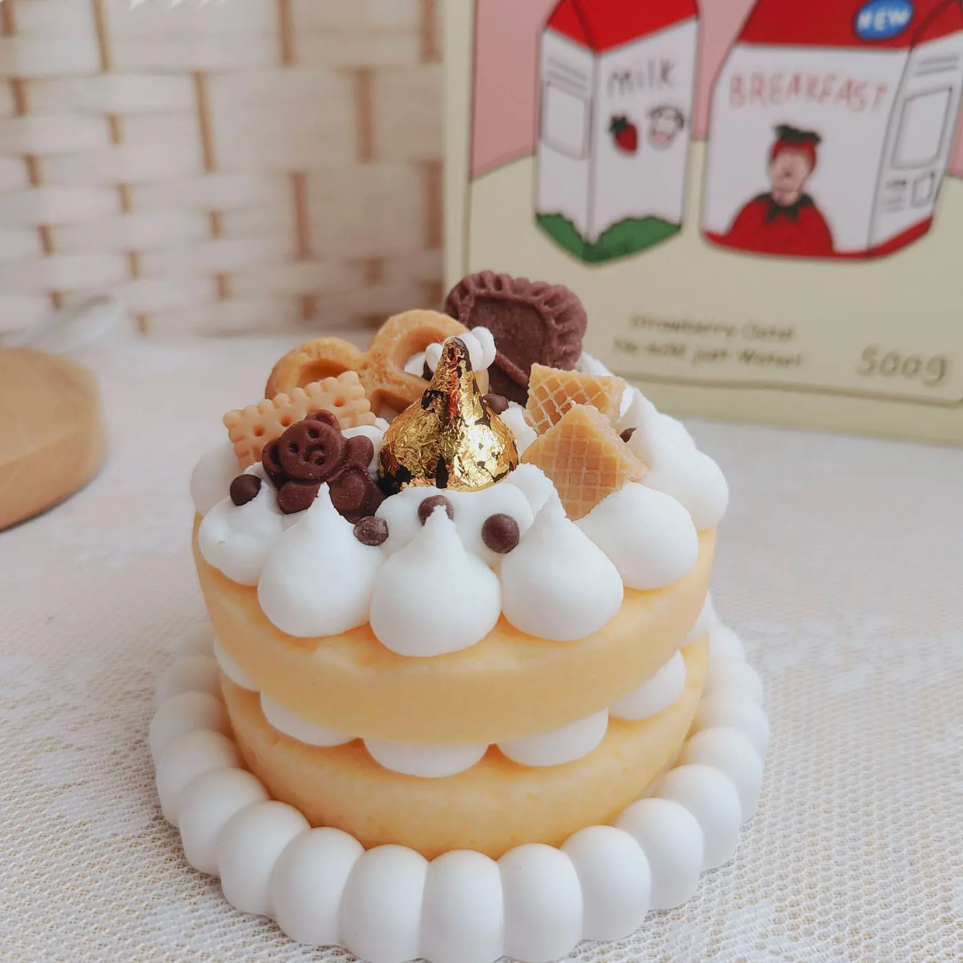 Cake Shape Scented Candle Creative Gift Christmas Shooting Props Handmade Cake Scented Candle Company Anniversary Gift