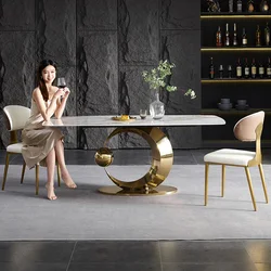 High quality Long Seater rectangle dining room table sets 4/6/8/10 chairs furniture luxury dining table set with low price