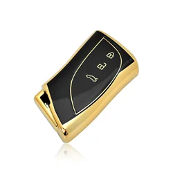 Waterpoof superior quality TPU golden line car key fob case luxury key accessories for Lexus