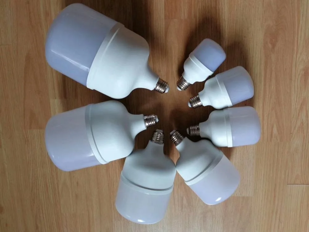 LED T Bulb Plastic/aluminum Materials IC Driver AC150-260V. 20W 30W 40W 50W 60W 6500k 3000k E27 B22 25000HRS. OEM 80 Warehouse