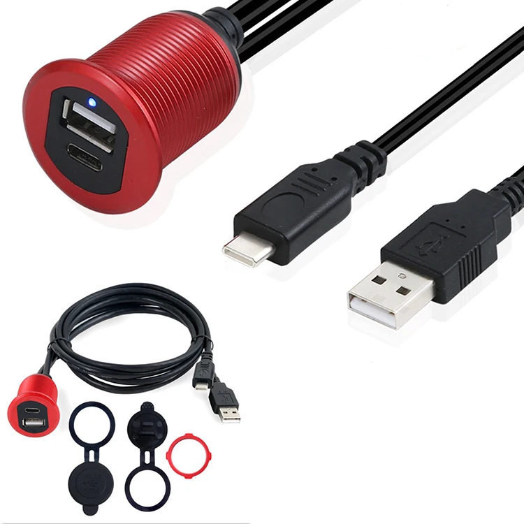 Floor Front Panel Usb Charging Port AUX Car Mount for Hidden Cable