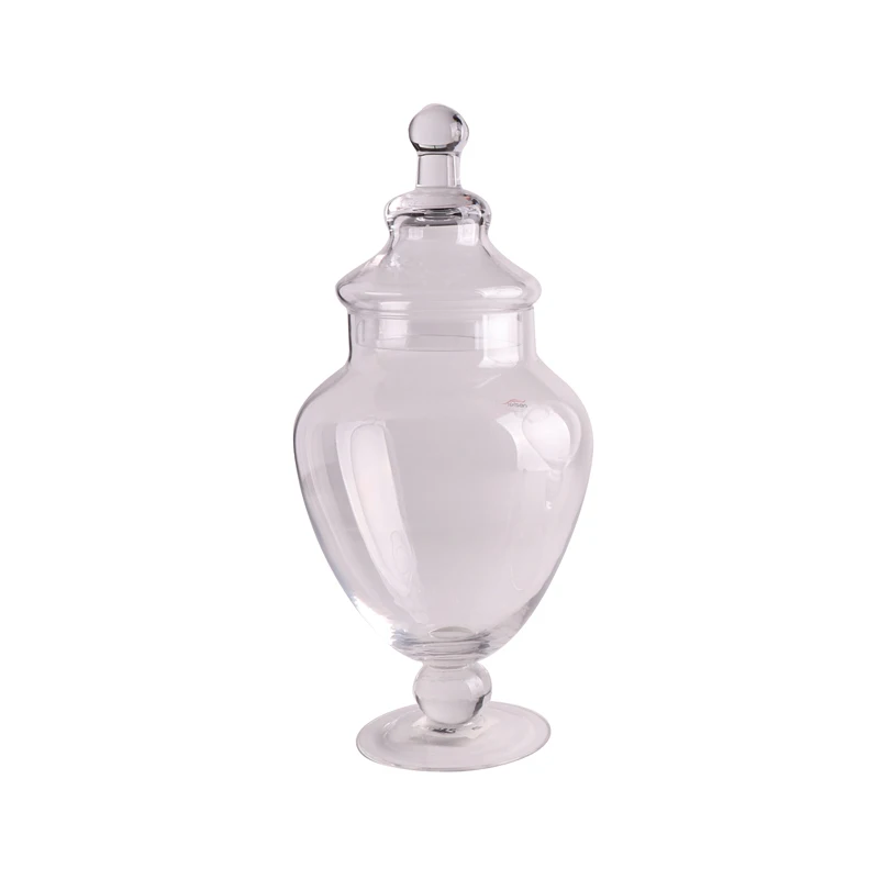 Telsen Hot Sale  Round Large  Glass Candy Jar With Lid For Wedding Decoration