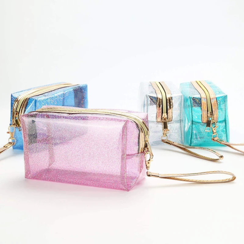 PVC Bag Cosmetic Iridescent Zipper Makeup Bag
