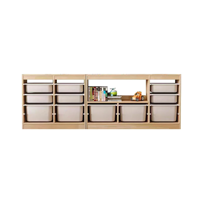 Top Kids 4-Shelf Wooden Storage Cabinet for Home and Hotel Living Room and Kitchen Toy Organizer From Kindergarten