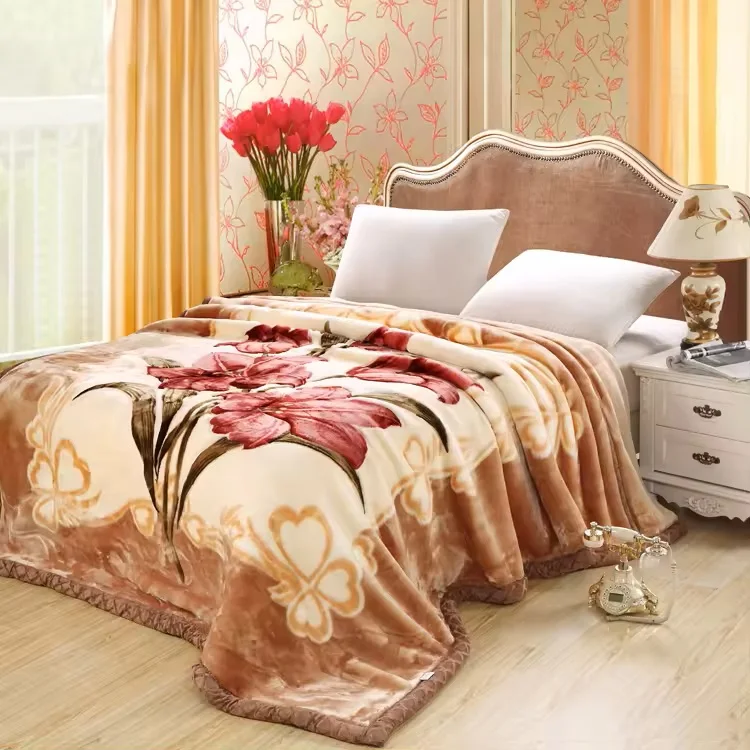 1Ply 2 Ply Cheap Price Good Quality Heavy Weight Mink Raschel Blanket for Winter Made in China