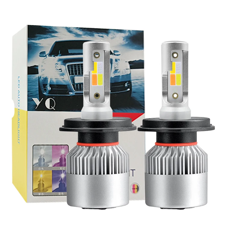 car accessories C6 car led headlight four color LED Fog Lights  H1 H3 H7 H11 HB3 9005 9006 led lights for cars led headlight h4