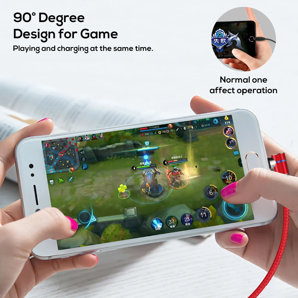 
Custom Logo AM30 1M 3 in 1 High Quality 90 Degree Magnetic Cable (L type) For Phone 