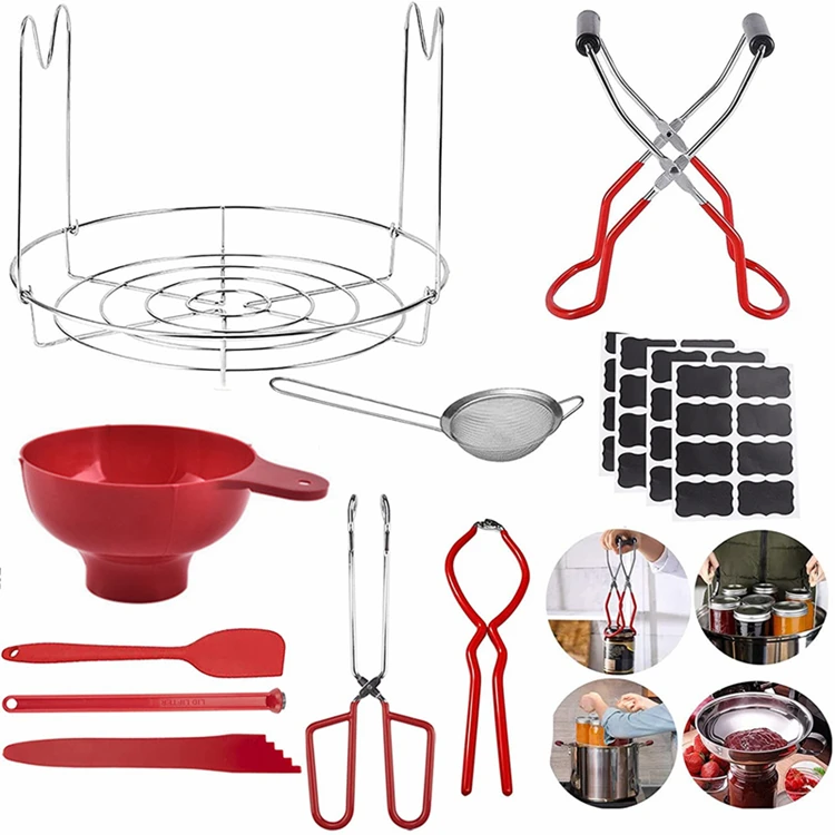 Canning Supplies Starter Kit 25 Piece Stainless Steel Canning Kits Set Including Canning Tong Lid Lifter Bubble Jar Wrench