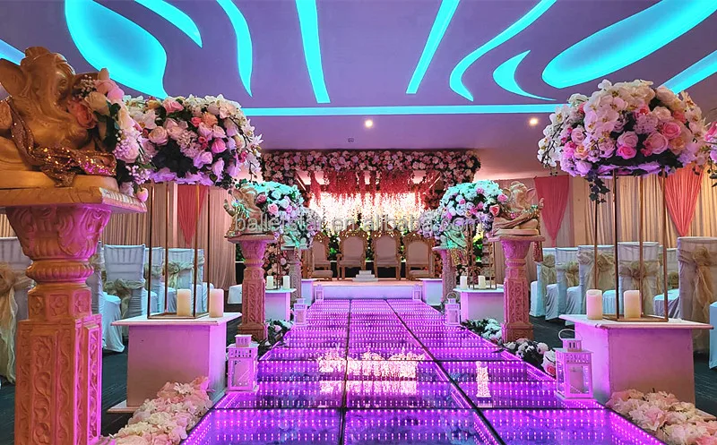 Customized illuminated tempered flooring 3d mirror led lighted dance floor tiles wall-mounted or dance floor use