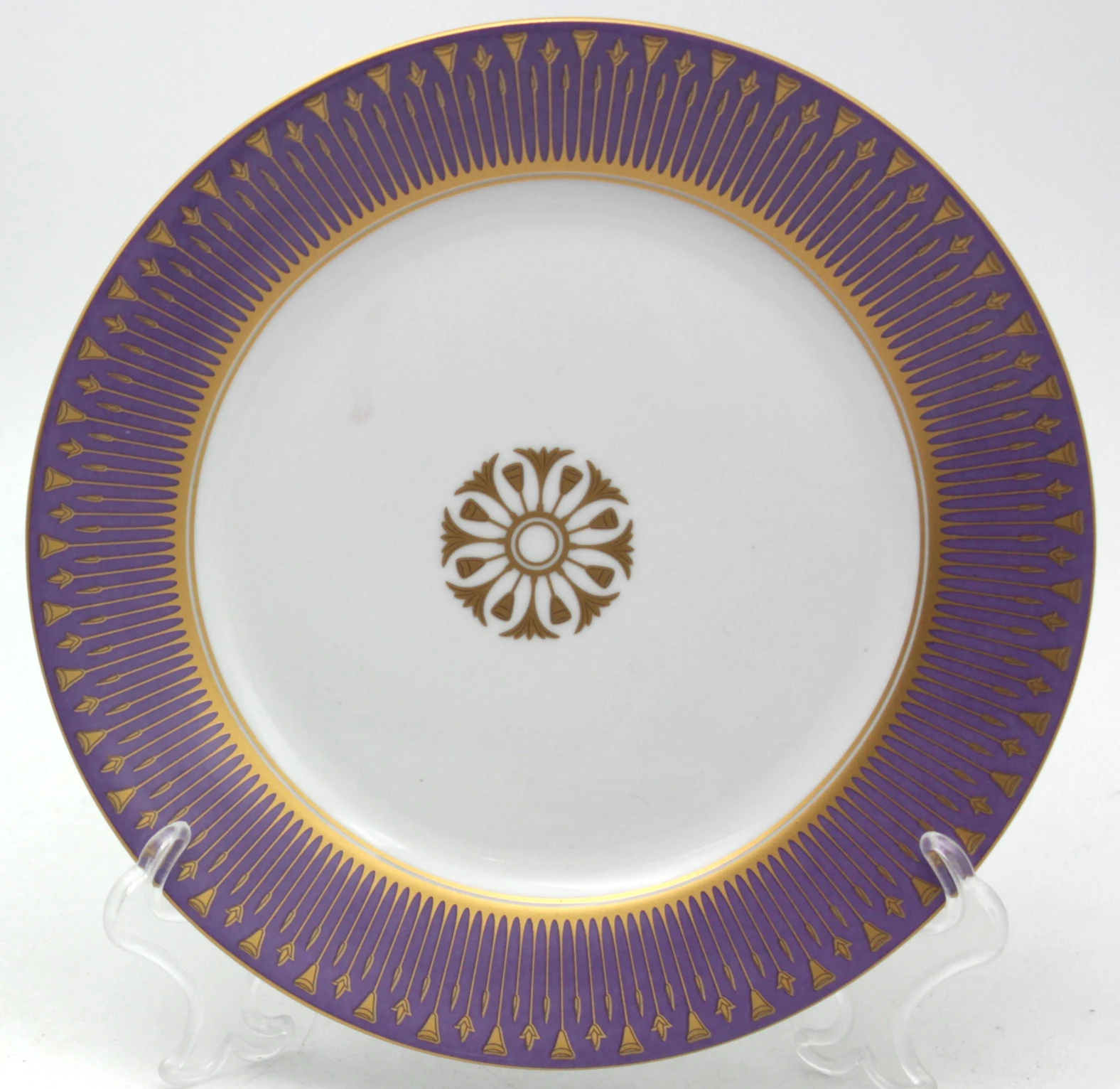 2022 new arrival decal assiettes en porcelaine golden white hasami porcelain dinner plate with gold trim