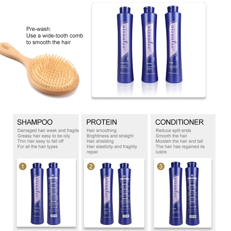 Professional formaldehyde free botox hair care set private label organic keratin hair treatment