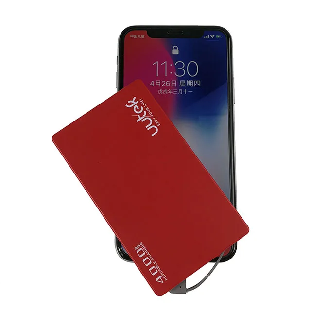 
Ultra slim portable charger power bank 4000mah with built-in cables Settpower RSK5 