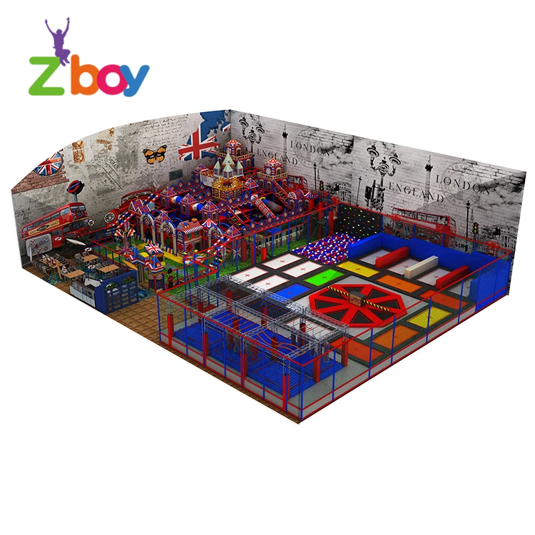 
China Maker Customized Kids And Adults Commercial Trampoline Park Equipment 