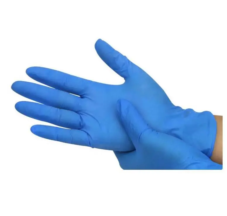 High Quality Blue Nitrile Glove Laboratory Chemical Resistant Powder-free AQL 1.5 Disposable 9 Inch 3.5 Mil Blue Nitrile Glove